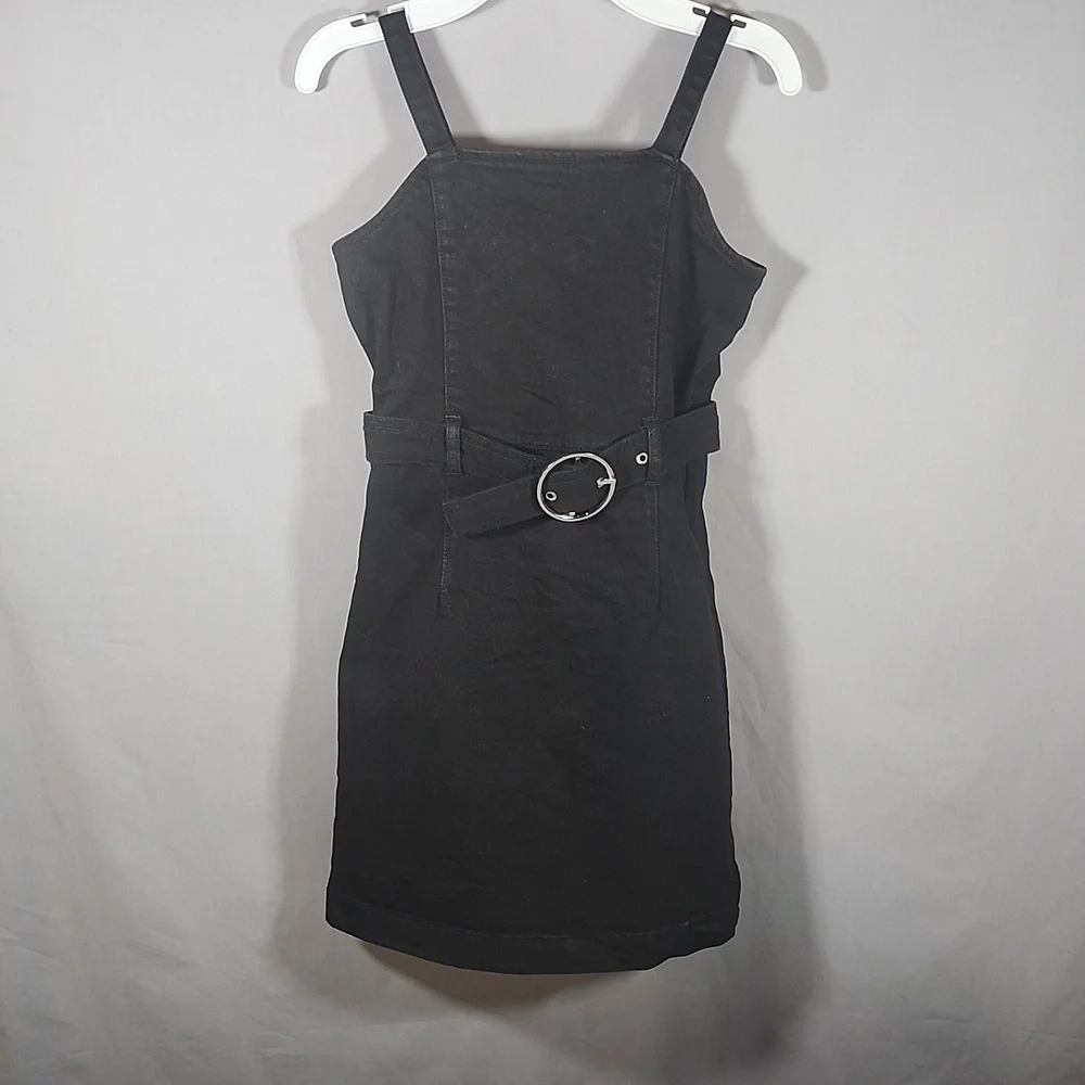Justice Black Dress with Buckle Strap and Zipper Girls Size 8